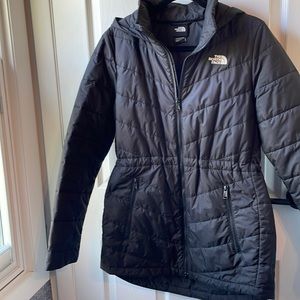 Womens North Face cinch waist puffer black Medium